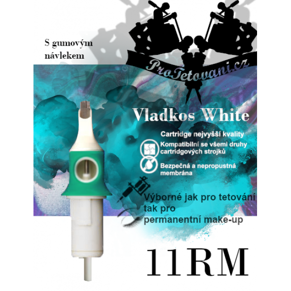 Vladkos White tattoo cartridge with 11RM sleeve