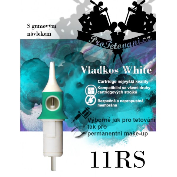 Vladkos White tattoo cartridge with 11RS sleeve
