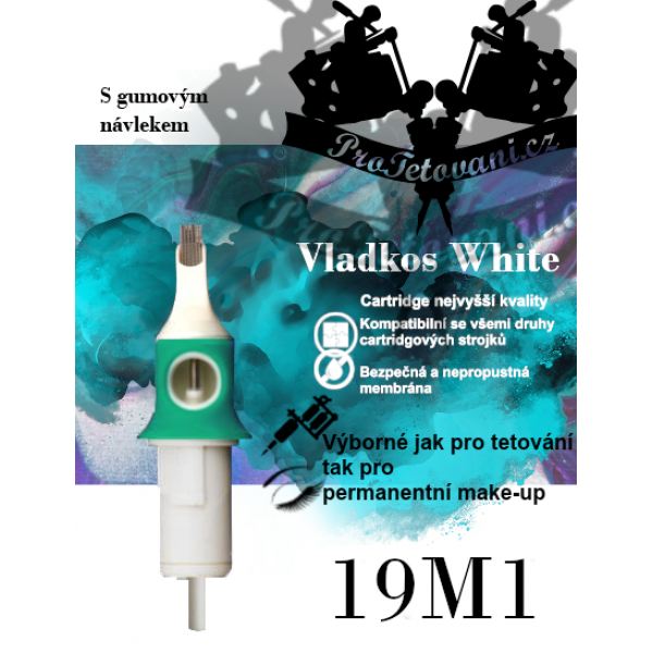 Vladkos White tattoo cartridge with 19M1 sleeve