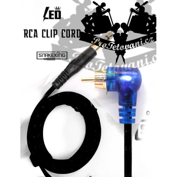 Curved LED Rca Cord for tattoo machines BLACK